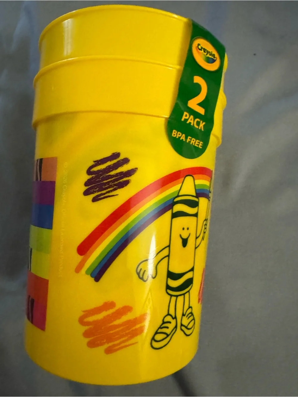 Crayola Yellow Rainbow Party Cup with Multicolor Arc